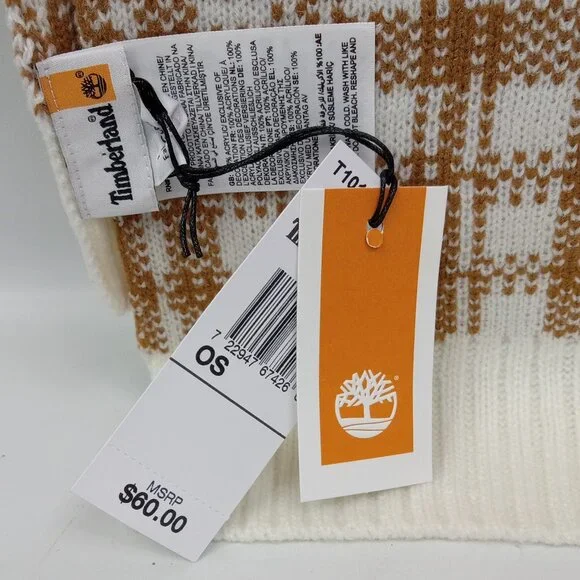 Timberland Plaid Pattern Knit Scarf NWT - Picture 5 of 6